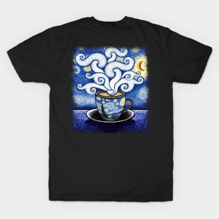 Cappuccino lover starry night Van Gogh T-Shirt